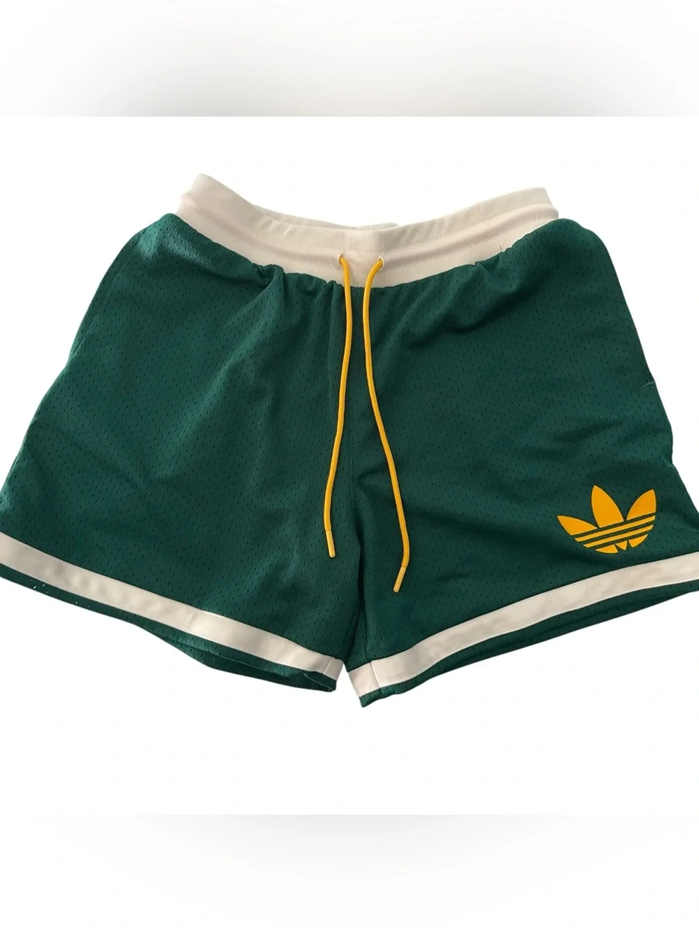Adidas Originals OG Men’s Small Green Mesh Basketball Shorts Trefoil Retro
